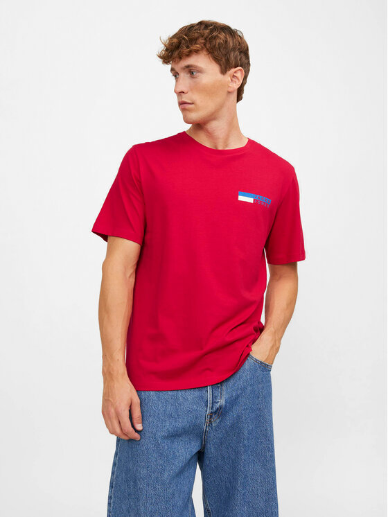 Jack&Jones Majica Corp 12233999 Rdeča Standard Fit