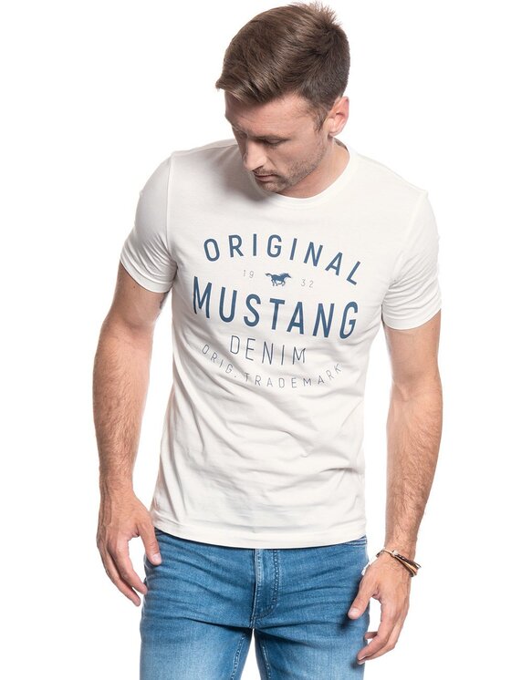 Mustang Mustang T-shirt ALEX C PRINT Beige Regular Fit
