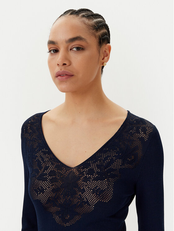 TWINSET TWINSET Trikotažinė suknelė 251TP3240 Tamsiai mėlyna Slim Fit