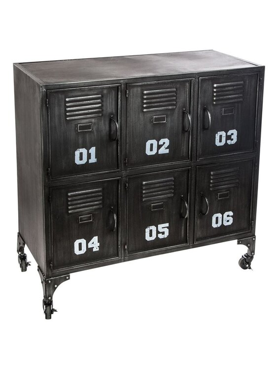MIAhome MIAhome Organizer Komoda metalowa loftowa czarna na kółkach Numbers Czarny
