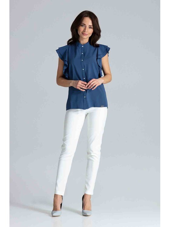 Lenitif Lenitif Blusa K482 Blu Regular Fit