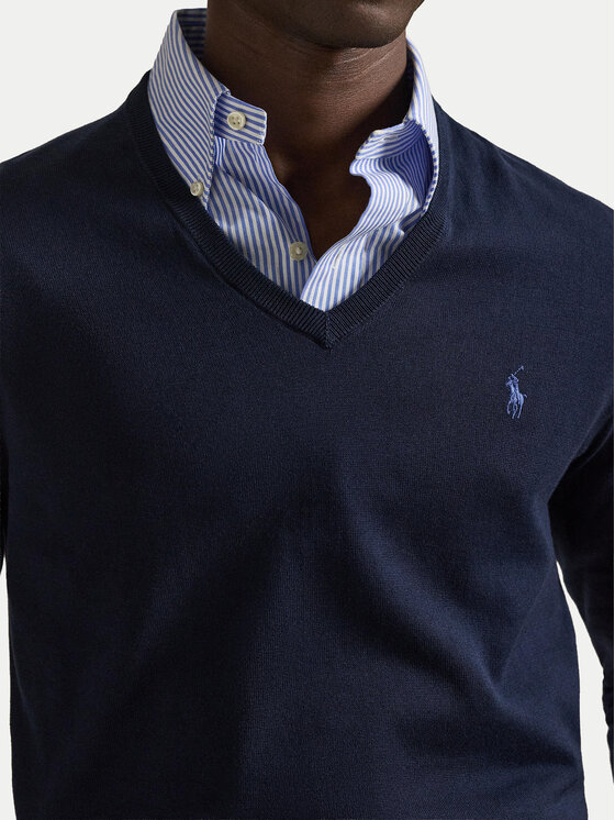 Polo Ralph Lauren Polo Ralph Lauren Pulover Ls Sf Vn Pp 710670789004 Bleumarin Slim Fit