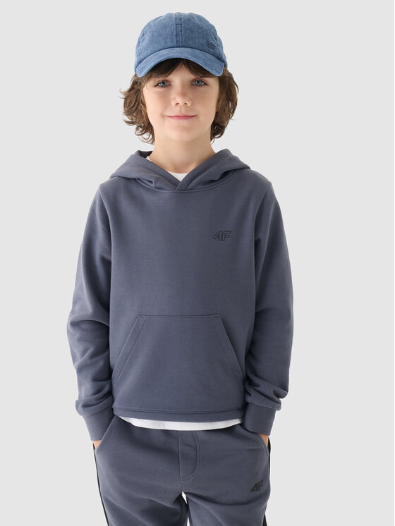 4F 4F Bluza BASIC_ Szary Regular Fit