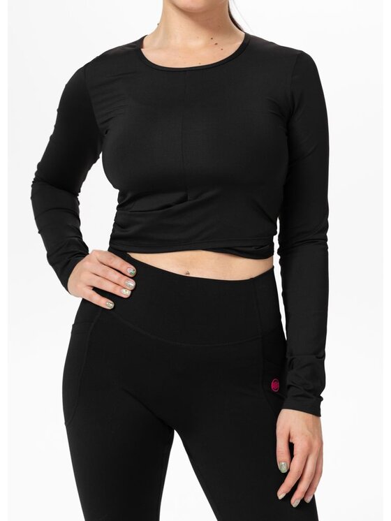 PITBULL PITBULL Longsleeve sportowy damski BUENA S Czarny Regular Fit