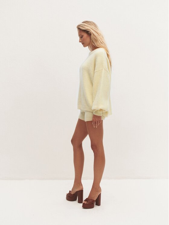 Le Collet Le Collet Sweter DIANA Żółty jasny Oversize