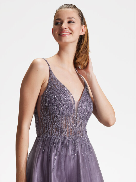 Hey Kyla Hey Kyla Sukienka wieczorowa 5AG005HK Fioletowy Regular Fit