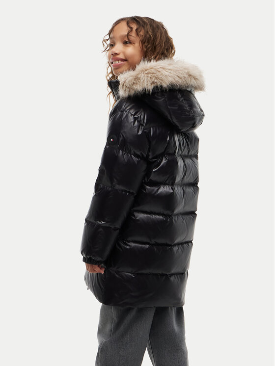 Tommy Hilfiger Tommy Hilfiger Пухено яке KG0KG09674 Черен Regular Fit