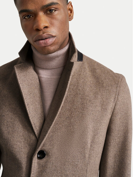 Bugatti Bugatti Cappotto di lana 621300 69071 Beige Regular Fit