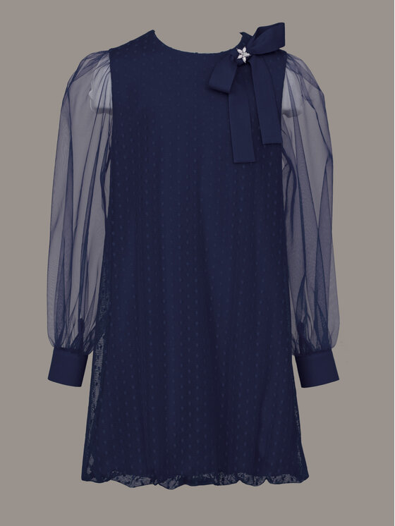 SLY SLY Sukienka elegancka 4S-205 Granatowy Comfortable Fit