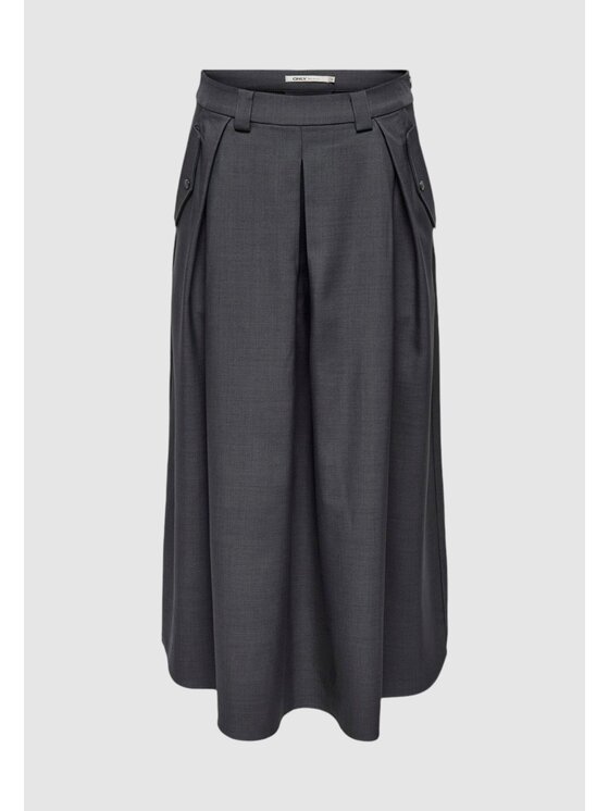 ONLY ONLY Φούστα ONLGINNY HW MEL WIDE LONG SKIRT PNT Γκρι Long Fit