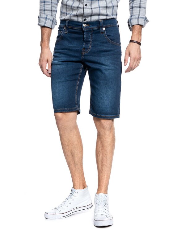 Mustang Mustang Szorty jeansowe CHICAGO SHORT Niebieski Slim Fit