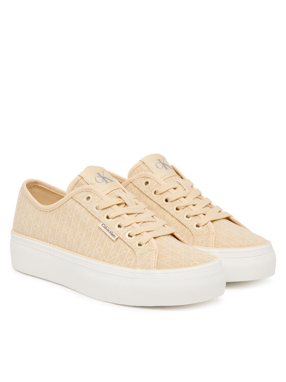 Calvin Klein Calvin Klein Сникърси Vulc Flatf Laceup Jaq Aop HW0HW03265 Светложълт