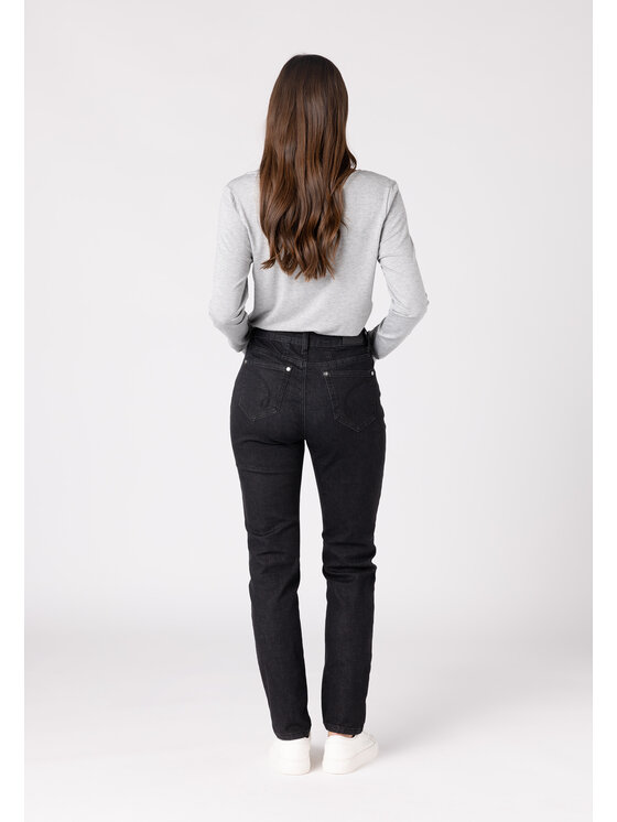 QUIOSQUE QUIOSQUE Kalhoty z materiálu QUIOSQUE 3VD001299 Černá Regular Fit