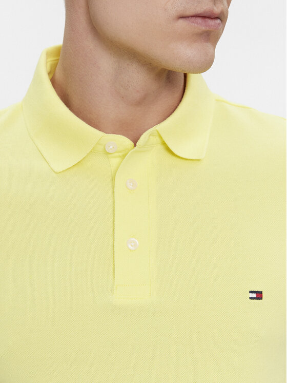 Tommy Hilfiger Tommy Hilfiger Тениска с яка и копчета 1985 MW0MW17771 Жълт Regular Fit