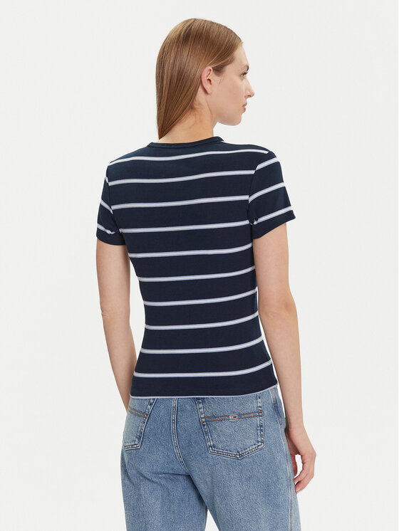 Tommy Jeans Tommy Jeans T-Shirt Essential DW0DW17383 Dunkelblau Slim Fit