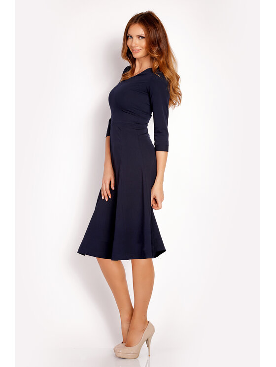 Awama Awama Koktejlové šaty L014 Tmavomodrá Basic Fit