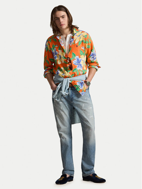 Polo Ralph Lauren Polo Ralph Lauren Marškiniai 710B14226001 Oranžinė Classic Fit