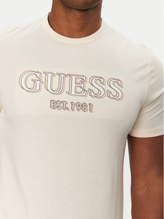 Guess Guess T-krekls M5GI07 I3Z14 Écru Slim Fit