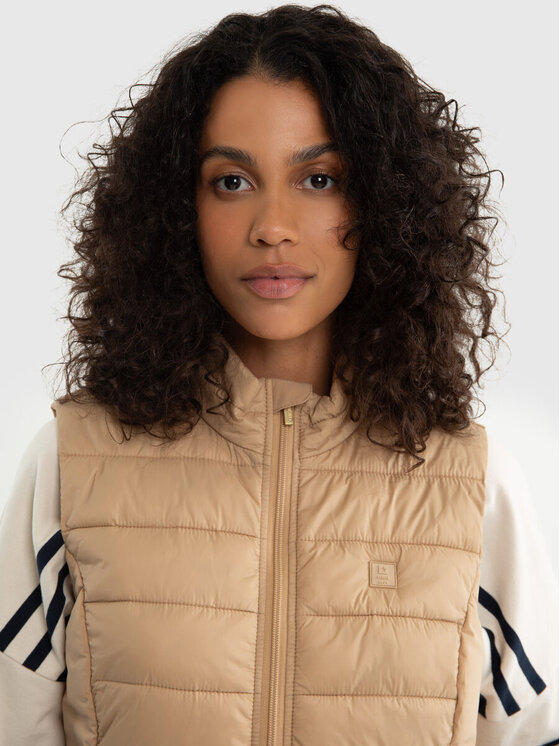 BIG STAR BIG STAR Bezrękawnik TRINOE_801_130 Beżowy Basic Fit