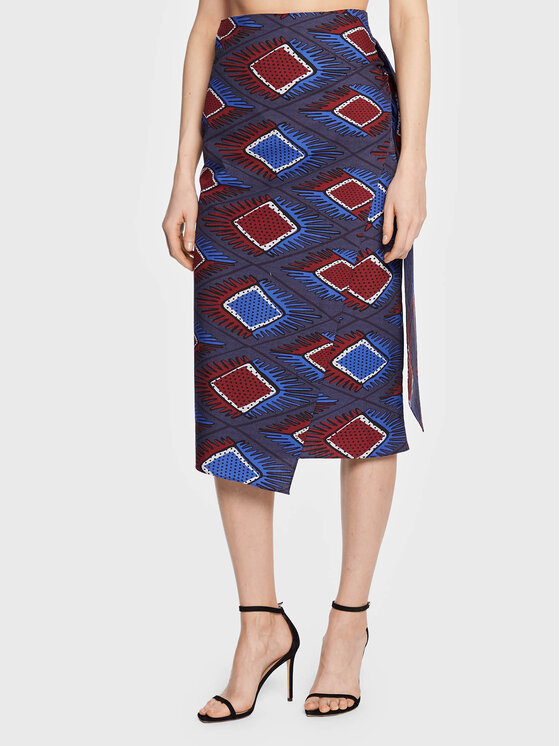 Weekend Max Mara Midi sukňa Fiore 23510103 Tmavomodrá Regular Fit
