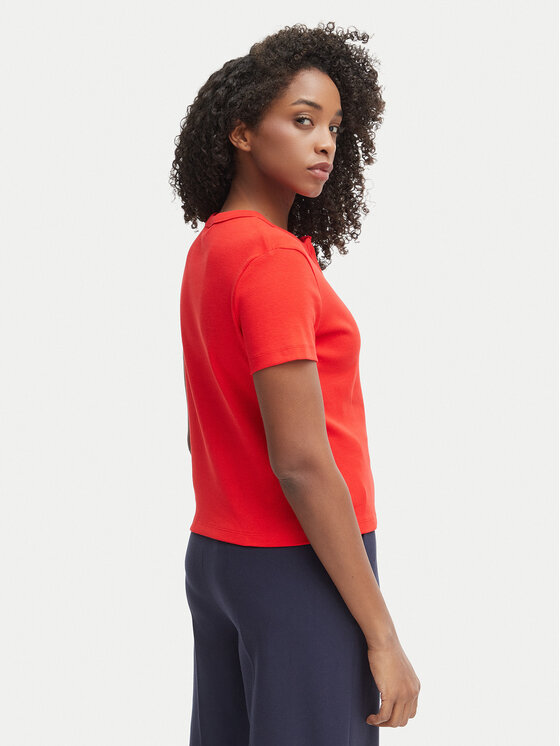 Tommy Hilfiger Tommy Hilfiger Blúz WW0WW48709 Piros Slim Fit