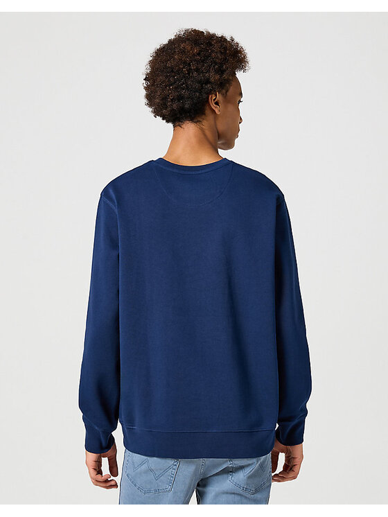Wrangler Wrangler Bluza CREWNECK SWEATSHIRT Niebieski Loose Fit
