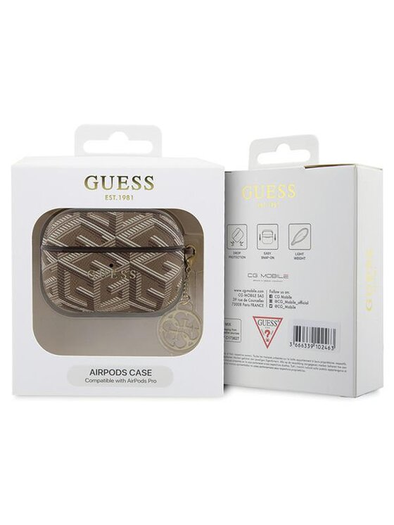 Guess Guess Etui na słuchawki AirPods Pro Brązowy