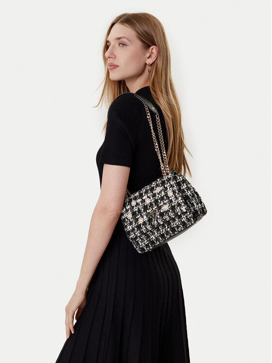 Guess Guess Дамска чанта Everlee HWTB86 79210 Черен