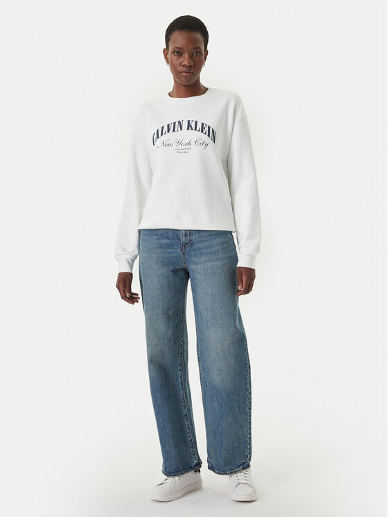 Calvin Klein Jeans Calvin Klein Jeans Суитшърт Logo Graphic LV047F818G Бял Regular Fit