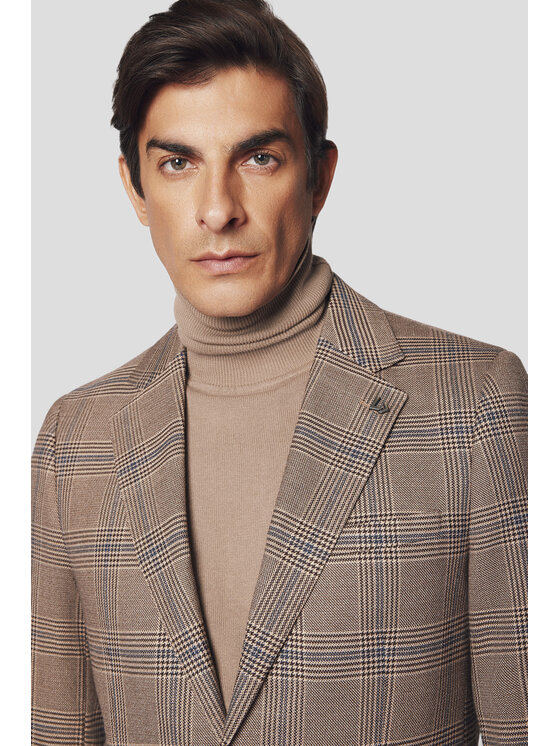 Lancerto Lancerto Marynarka Asti MA131224000017 Beżowy Slim Fit