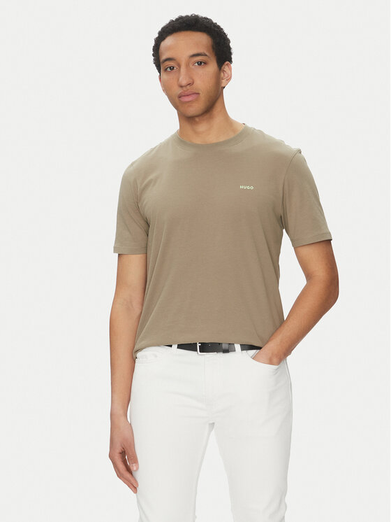 HUGO Tricou Dero222 50466158 Bej Regular Fit