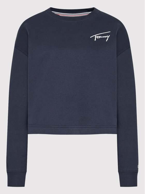 Tommy Jeans Tommy Jeans Bluza Signature DW0DW12041 Granatowy Regular Fit