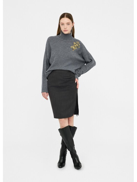 Liu Jo Liu Jo Spódnica midi CF5233T054AC3782 Szary Regular Fit