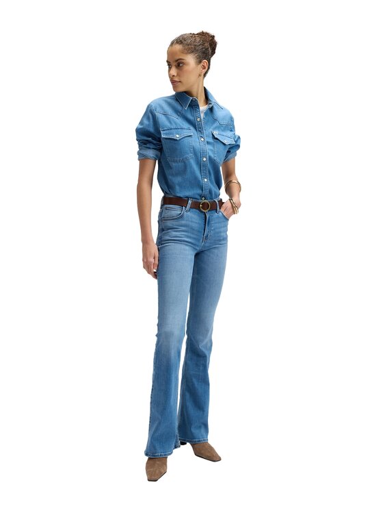 Lee Lee Jeansy Breese Niebieski Wide Leg