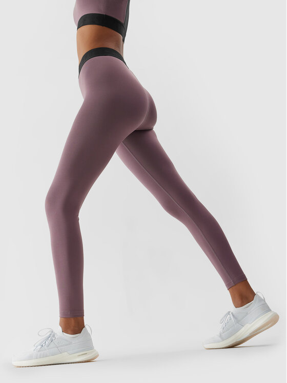 4F 4F Legginsy 4FAW23TFTIF153-82S Brązowy Regular Fit