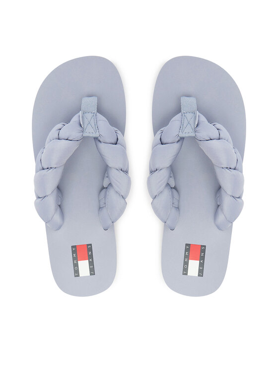 Tommy Jeans Tommy Jeans Japonke Braided Thong Beach Sandal EN0EN02877 Svetlo modra