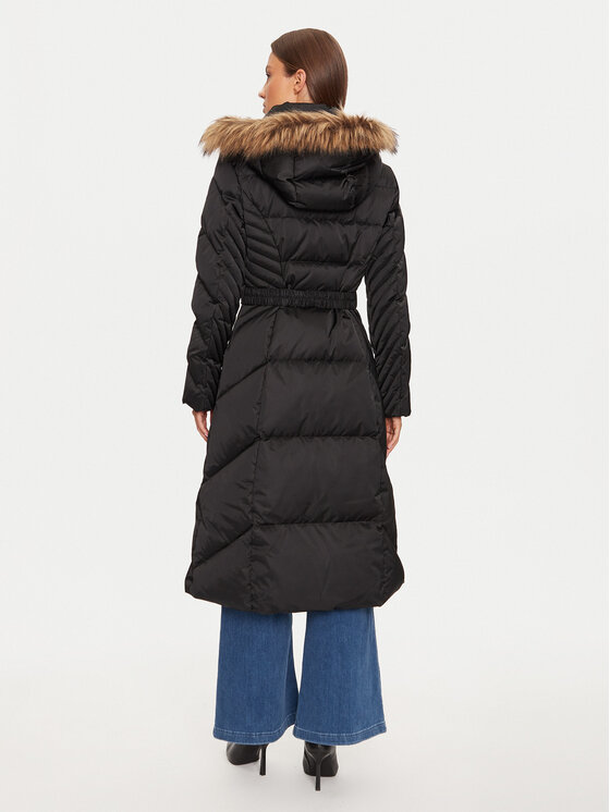 Guess Guess Пухено яке New Olga W4BL41 WEX52 Черен Regular Fit
