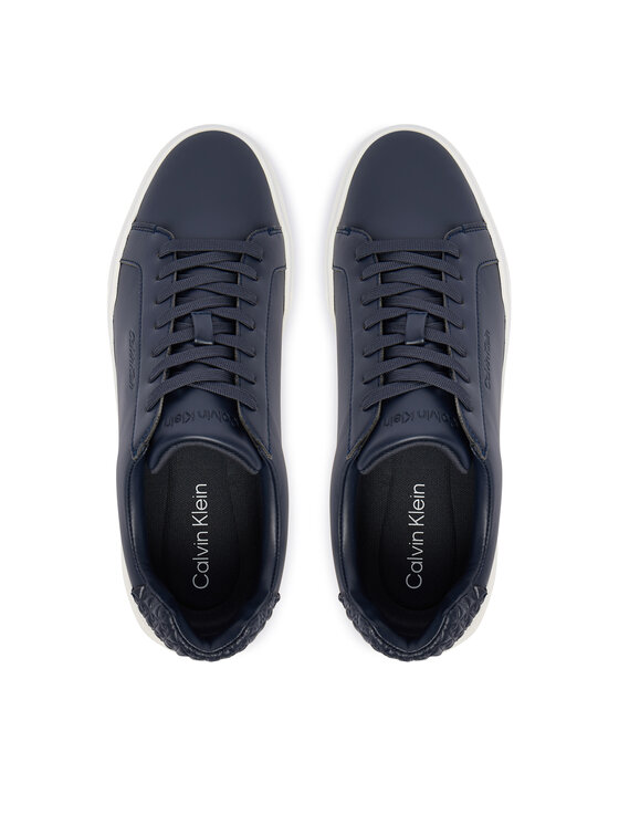 Calvin Klein Calvin Klein Sneakersy Chunky Cupsole Laceup Lth Bt Aop HM0HM02070 Granatowy