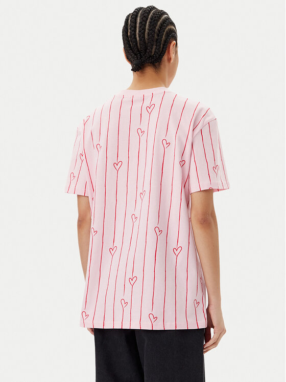 Karl Kani Karl Kani T-Shirt Signature Heart Pinstripe Os 61300127 Rosa Regular Fit