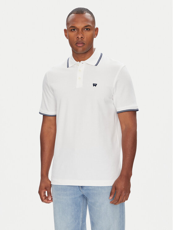 Wrangler Wrangler Polo 112365466 Biały Regular Fit