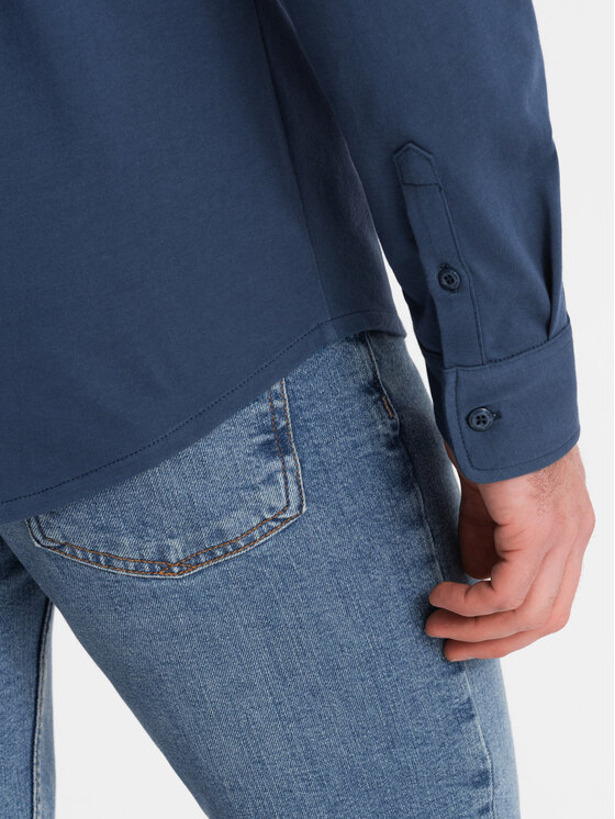Ombre Ombre Košile OM-SHCS-0138 Modrá Regular Fit