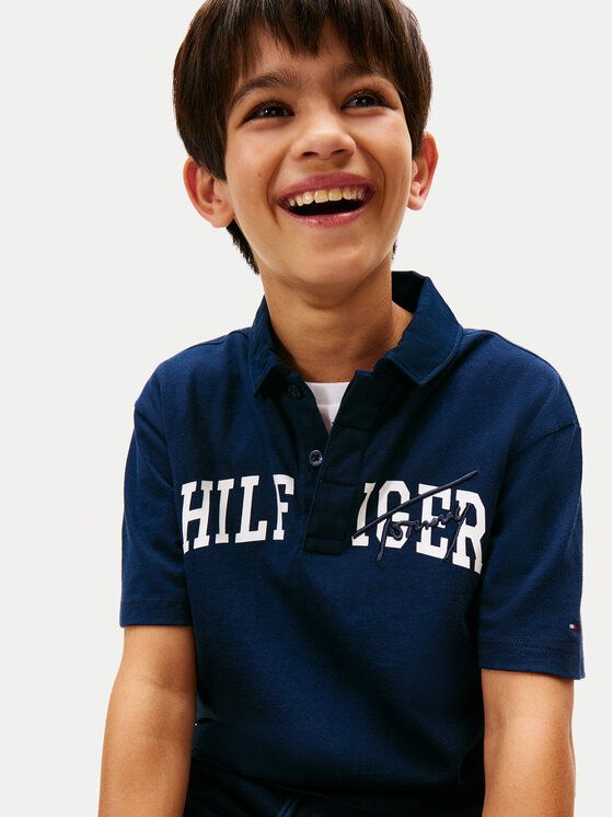 Tommy Hilfiger Tommy Hilfiger Spodnie dresowe Mixed Graphic KB0KB09695 Granatowy Regular Fit