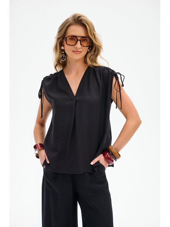 blue shadow blue shadow Bluzka Alis Czarny Regular Fit