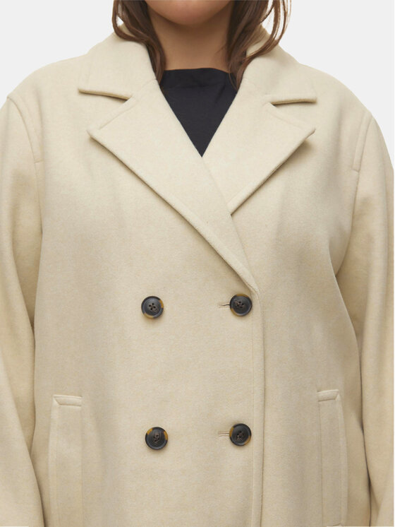 Vero Moda Curve Vero Moda Curve Παλτό μεταβατικό 10297180 Εκρού Regular Fit