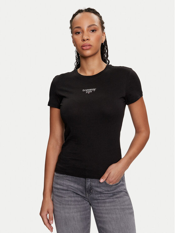Tommy Jeans T-shirt Essential DW0DW18397 Noir Slim Fit