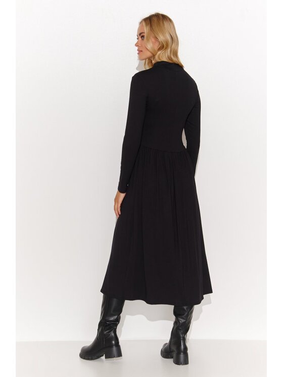 Makadamia Makadamia Sukienka codzienna M808 Czarny Classic Fit