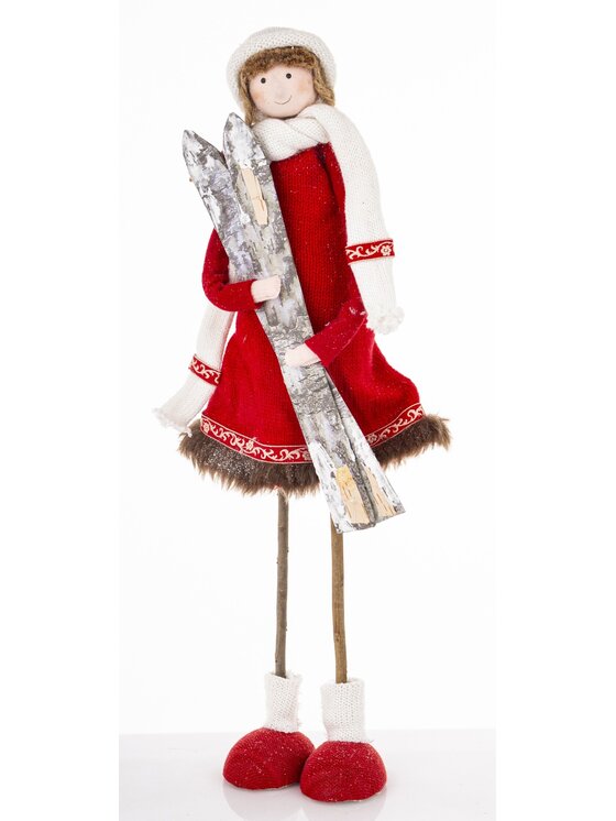 MIAhome MIAhome Figurka SUKIYA-3 z nartami Czerwony