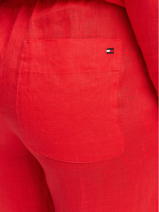 Tommy Hilfiger Tommy Hilfiger Stoffhose WW0WW48970 Rot Wide Leg