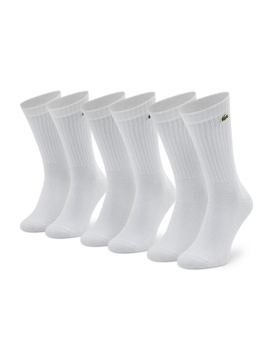 Lacoste Lacoste Unisex ilgų kojinių komplektas (3 poros) RA4182 Balta
