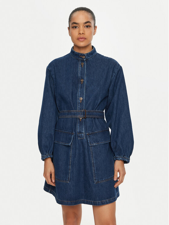 Weekend Max Mara Weekend Max Mara Džínové šaty Euro 2515221021 Tmavomodrá Relaxed Fit